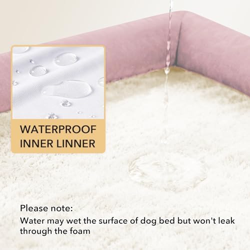Waterproof Orthopedic Dog Bed for Extra Large Dogs, 48x30in, Pink