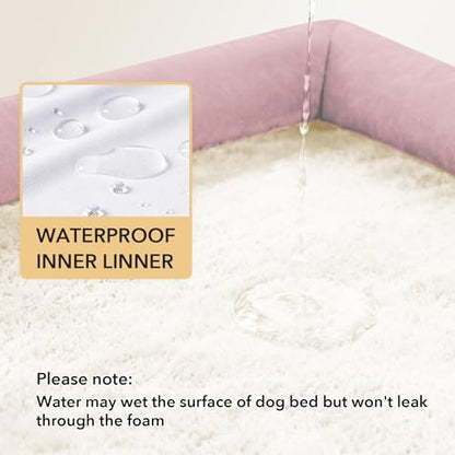 Waterproof Orthopedic Dog Bed for Extra Large Dogs, 48x30in, Pink