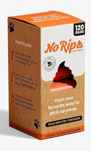 Dog Poop Bag Rolls: Convenient Tissue-Style, Extra Thick, Leak Proof, Refills for Poop Bag Leash Holder, Pooper Scooper, Unscented - 120 Count