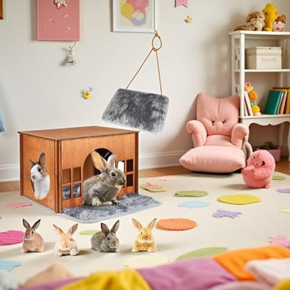 Large Rabbit Hideouts, Wooden Bunny House Rabbit Houses and Hideouts