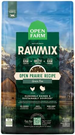 Open Farm RawMix Dry Cat Food, Open Prairie Grain Free Kibble, 8lb Bag