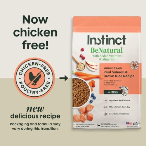 Instinct BeNatural Dry Dog Food, Whole Grain, Salmon & Brown Rice, 24 lb.