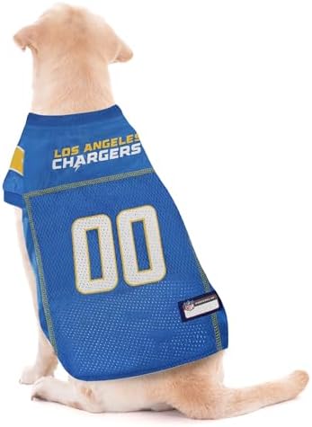 Pets First NFL Los Angeles Chargers Dog Jersey, Size Large, Football Shirt Costume for Pet, Dog Sports T-Shirt, NFL Team Clothing for Cats, Licensed Pet Apparel Available in 7 Sizes and 32 Teams