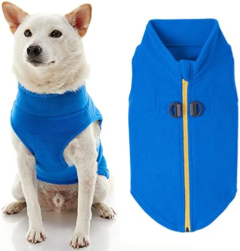 Gooby Zip-Up Fleece Dog Sweater, Blue, Small