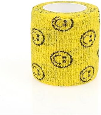 Self Adhesive Bandage Wrap Animal Cohesive Bandage Self Adherent Wrap First Aid Tape for Dogs Cats Horses Birds & Wrist Healing Ankle Sprain (2 Inch Sunshine Set 6 Rolls)