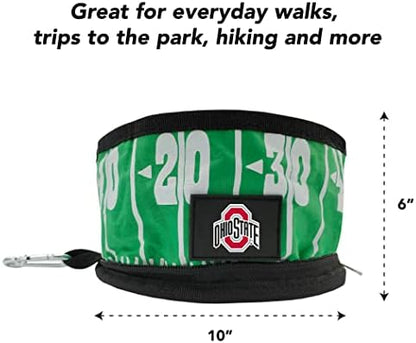 Pets First NCAA Ohio State Buckeyes Collapsible Dog Travel Bowl Set, 2 Pack Food & Water Bowls for Dogs, Best Portable & Lightweight Leak-Proof Dog Bowls for Travel
