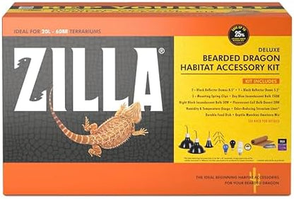 Zilla Bearded Dragon Habitat Accessory Kit for Bearded Dragons, Terrarium