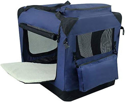 EliteField 3-Door Soft Dog Crate with Bed & Carrying Bag (2-Year Warranty)