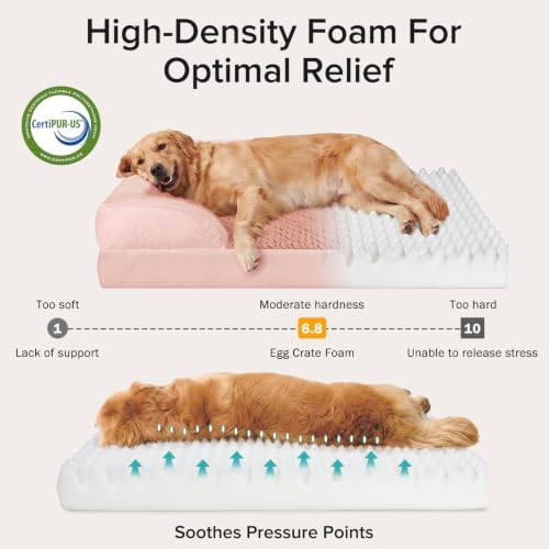 INVENHO Orthopedic Extra Large Dog Bed, XXL Waterproof Dog Sofa, Egg-Crate Foam Couch with Washable Removable Cover, Waterproof Lining and Nonskid Bottom
