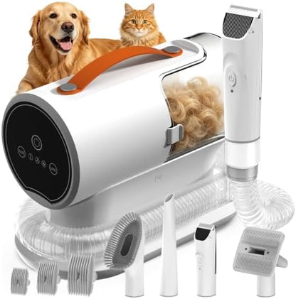 Dog Grooming Vacuum Kit, 12000Pa Pet Hair Vacuum with Clipper