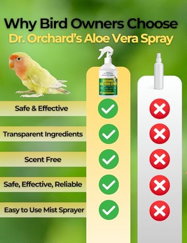 Dr. Orchard's Aloe Vera Bird Spray, Natural Bath Solution for All Birds, Itch Relief, Deep Hydration, Safe for Ingestion, Residue Free, 8.5 oz