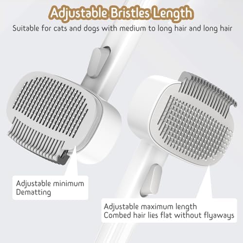 Dog & Cat Brush for Shedding, 2-in-1 Self Cleaning Deshedding Brush