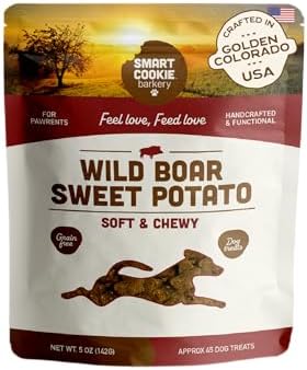Smart Cookie Healthy Soft Dog Treats - Wild Boar & Sweet Potato - Grain Free Limited Ingredient Training Treats for Dogs with Sensitive Stomach & Allergies, Natural Novel Protein, Made in USA (5oz.)
