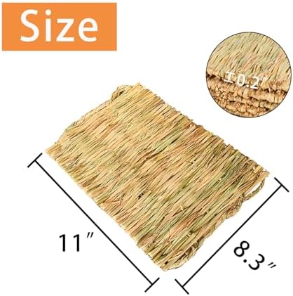 PINVNBY 6 Pack Rabbit Grass Mat,Bunny Natural Straw Woven Bed,Small Animal Cages Hay Nest Sleeping,Chewing,Nesting and Toys for Rabbits Guinea Pig Hamster Hedgehog and Squirrel Bed Mat