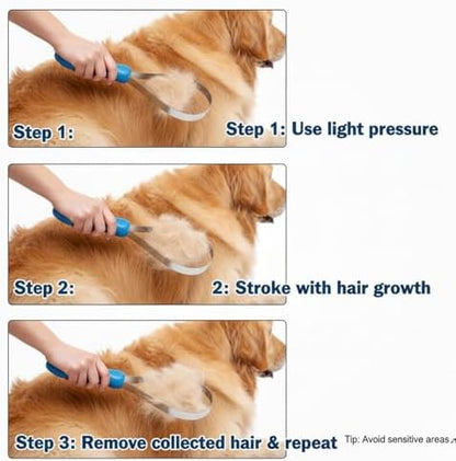 Dual-Sided Grooming Blade for Dogs - Shedding Brush with Stainless Steel Blades for Short and Long Hair Coats