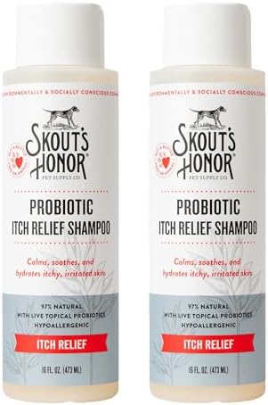 SKOUT'S HONOR Probiotic Itch Relief Shampoo for Dogs, 16 oz, 2-Pack