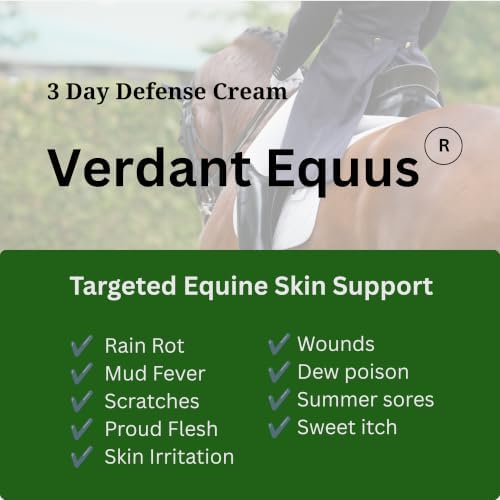 3 Day Defense Cream for Horses – 72 Hour Waterproof Skin Barrier for Itching, Scratching, Wounds, Rain Rot & Mud Fever