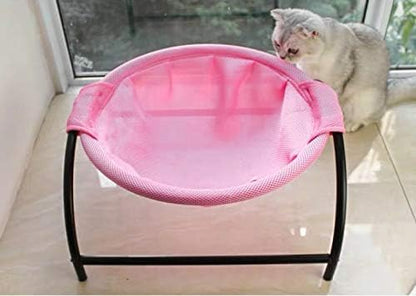 JUNSPOW Cat Bed Sleeping Cat Hammock, 16.9in x 16.9in x 9.5in, Pink