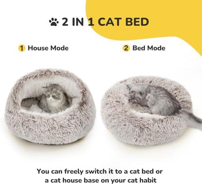 CATISM Cat Bed Hooded Cat Beds for Indoor Cats Covered Cat Beds