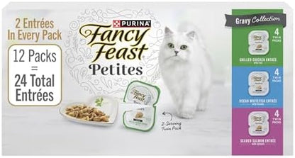 Purina Fancy Feast Petites Gravy Wet Cat Food Variety Pack, 2.8 oz, 12-Pack