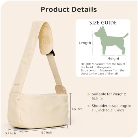 ONECUTE Dog Sling Carrier 15 lbs, Small Dog Carrier Sling for Cat & Puppies