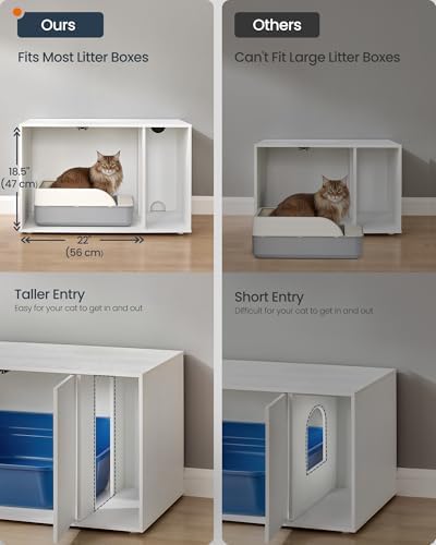 SONGMICS HOME Cat Litter Box Enclosure, Tool-Free Assembly