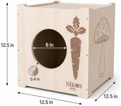 Wooden Rabbit Hideout, Rabbit Bed, Indoor Hutch, Bunny House, Outdoor Hut.