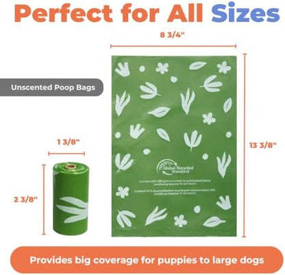 Best Pet Supplies GRS Poop Bags for Dogs - 600 Count, Green, Unscented