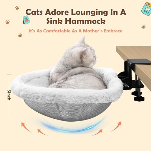 Extra-Sturdy Cat Desk Bed with Heavy-Duty Clamp