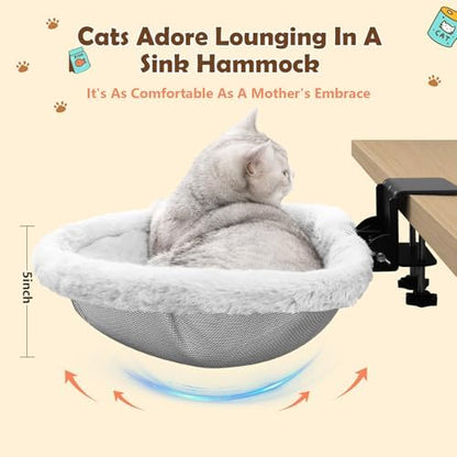 Extra-Sturdy Cat Desk Bed with Heavy-Duty Clamp