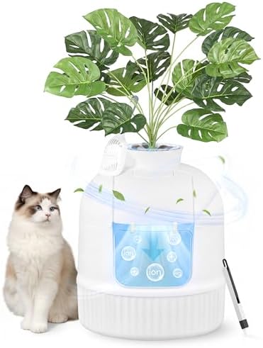 Feandrea Plant Cat Litter Box Enclosure with Artificial Plant,19.3" L Inch