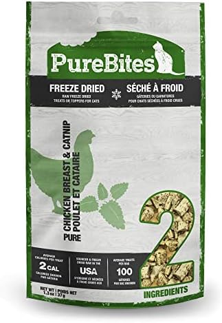 PureBites Chicken Breast & Catnip Freeze-Dried Cat Treats 1.3Oz / 37G | Value Size