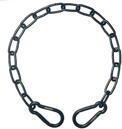 304 Stainless Steel Gate Chain 550lbs Capacity - 20" x 5/32" with M7 Carabiners, Chain Link Gate Latch for Outdoor Fence Livestock,Safety Hanging Metal Chain with 2 Carabiners, Black