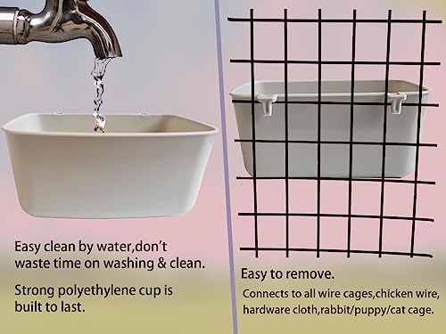 26 Pack Rabbit Feeder for Cage Chicken Waterer 21 oz Food Water Cat Treats Cups Puppy Hanging Feeding Dish Coop Bowl Watering Container Drinker Pigeon Bird Bath