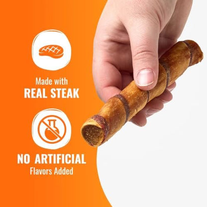GOOD 'N' FUN SteakSational Twist High Protein Treat for Large Dog, 4 Count