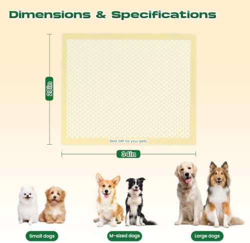 Bamboo Puppy Pads X-Large 28"x34" 60 Count with Adhesive Tabs