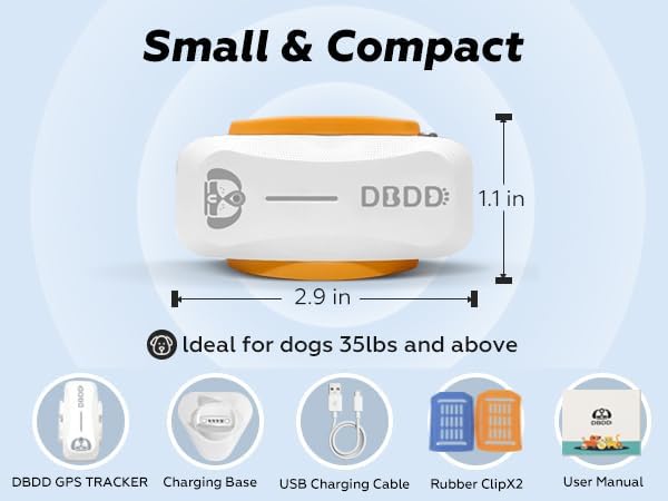 DBDD Smart GPS Dog Collar Tracker with Virtual Fence, Live Tracking & Vital Signs Monitoring for Dogs 40lbs Up, Waterproof Pet GPS Tracker for Pets,iOS & Android Compatible