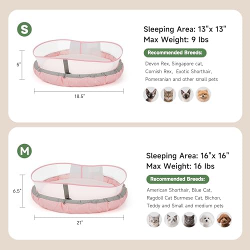 Cat Bed for Indoor Kitten Bed Washable, Anti Anxiety Round Donut Pet Beds for Small Dogs Cats, Super Soft Plush Fur Pet Bed (Pink，18 Inches)