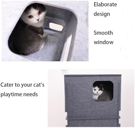Stacking felt cat nest Cat Tunnel Bed, Cozy Hide and Seek Cat Den, All Season Useful Litter Box, Fun for Cats or Dogs, The Peekaboo Foldable Felt Cat Cave and Cube for Small Medium Large Cats