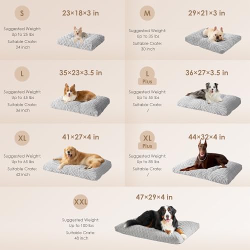 EHEYCIGA XXL Dog Bed 47x29 Inch, Extra Large Pet Beds for Dogs, Grey