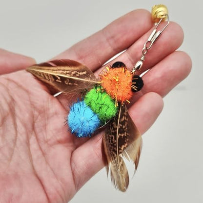 miwoowim 10PCS Retractable Cat Wand Toy with Natural Feather Insect Refills