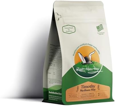 Rabbit Hole Hay - Ultra Premium Medium Timothy Hay for Small Pets - 4 oz Pack - Fresh & Nutritious