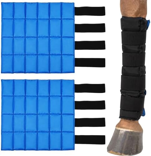LOVIVO 4 Pack Reusable Gel Horse Ice Boots, Adjustable 4 Leg Cooling Wraps