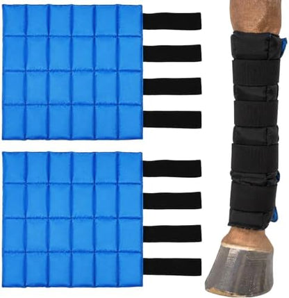 LOVIVO 1 Pack Reusable Gel Horse Ice Boots, Adjustable 4 Leg Cooling Wraps
