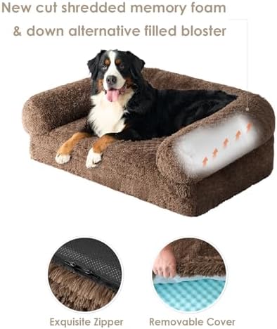EHEYCIGA Orthopedic Foldable Human Dog Bed - 72x44x11, Brown