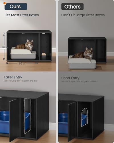 SONGMICS HOME Cat Litter Box Enclosure, Tool-Free Assembly