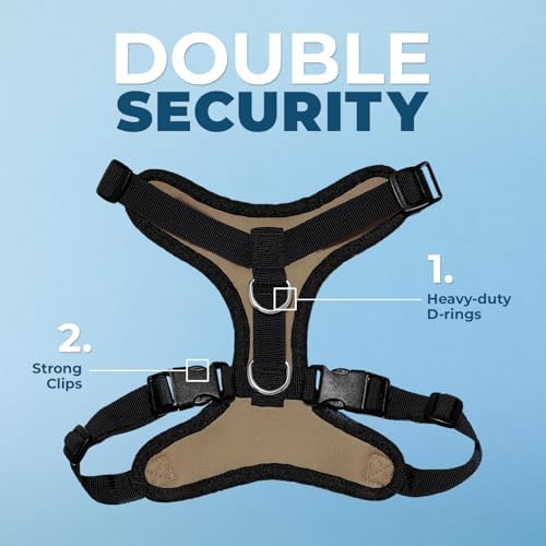 Best Pet Supplies Voyager Step-in Lock Pet Harness w Reflective Pet Leash Combo Set with Neoprene Handle 5ft - Supports Small, Medium and Large Breed Puppies/Cats - Army/Black Trim, S