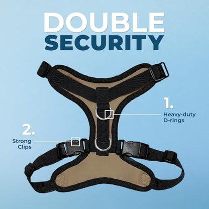 Best Pet Supplies Voyager Step-in Lock Pet Harness w Reflective Pet Leash Combo Set with Neoprene Handle 5ft - Supports Small, Medium and Large Breed Puppies/Cats - Army/Black Trim, S