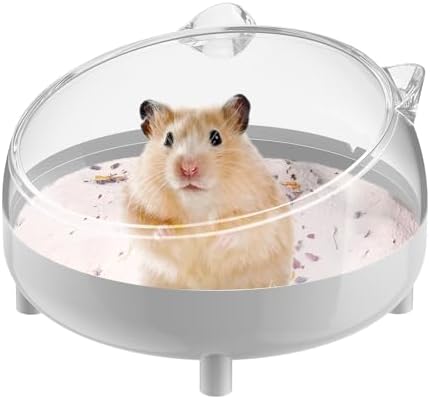 Pawfly Hamster Sand Bath Container, Hamster Sand Bath Box, Hamster Bathtub, Hamster Bathroom, Hamster Toilet, Plastic Dust Bath for Dwarf Hamsters, Syrian Hamsters, Mice, Gerbils & Small Animals