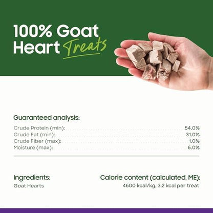 smallbatch Freeze Dried Novel Protein Goat Heart Treats for Dogs & Cats,3oz